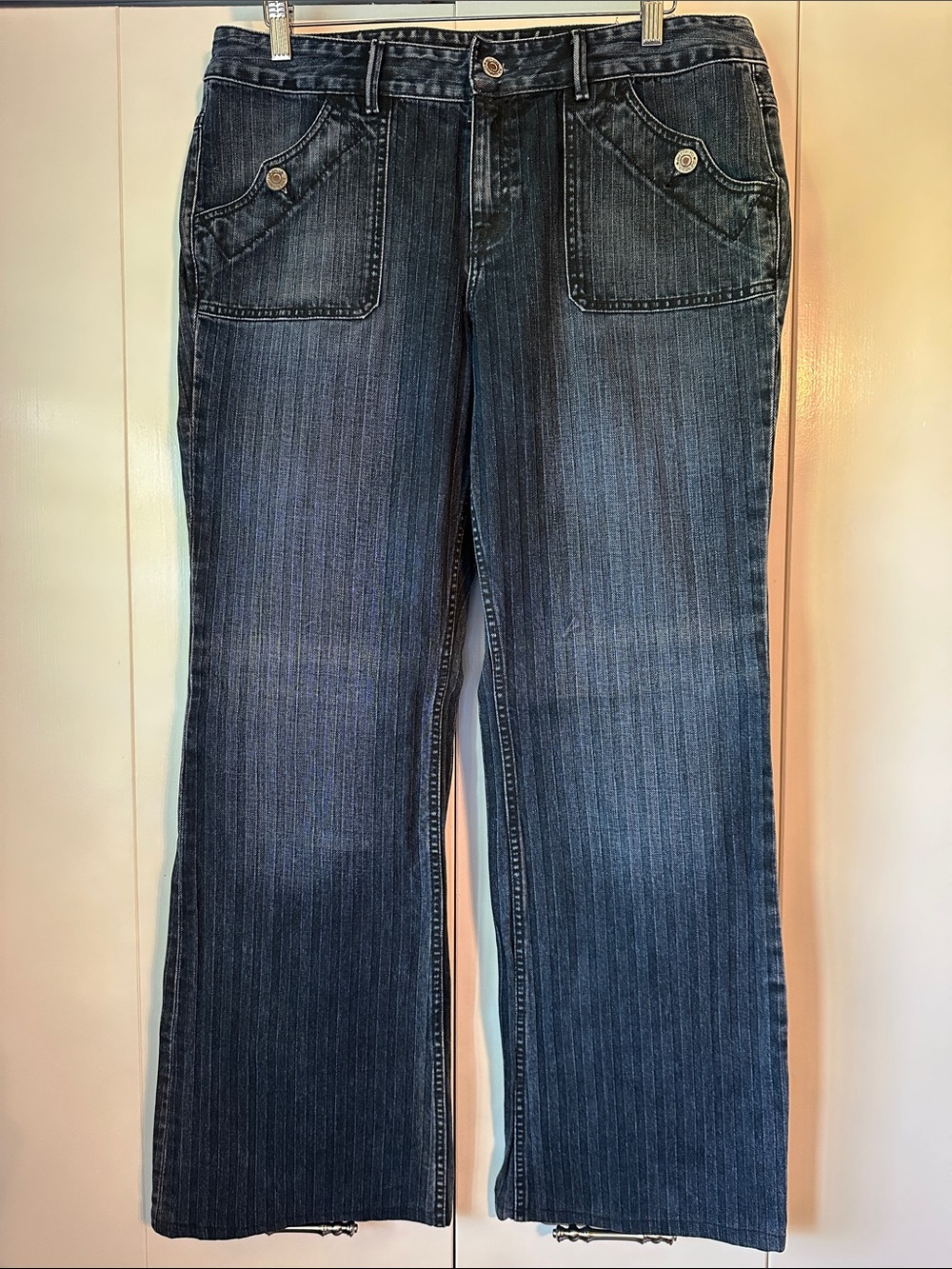Banana Republic Women's Dark Blue Wide-Leg Jeans. Size 14
